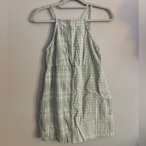 American Eagle Green Plaid Mini Dress